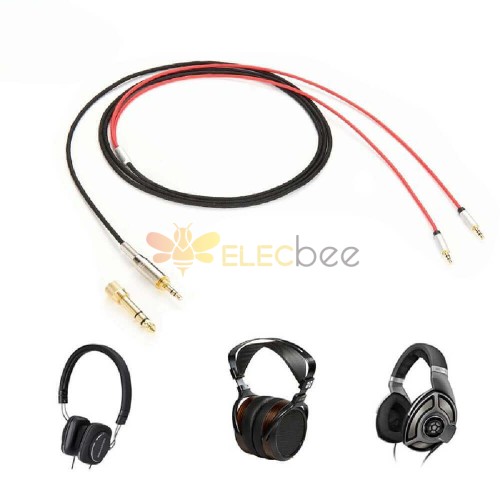 Cabo de fone de ouvido He1000 V2 3,5 mm macho para 2 x plugue de 2,5 mm cabo de áudio Hi-Fi macho 0,2 m