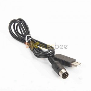 1 Meter USB RS232 Serial to Din 6 Pin Plug to Plug Double Ends Cable Data Transfer Solution