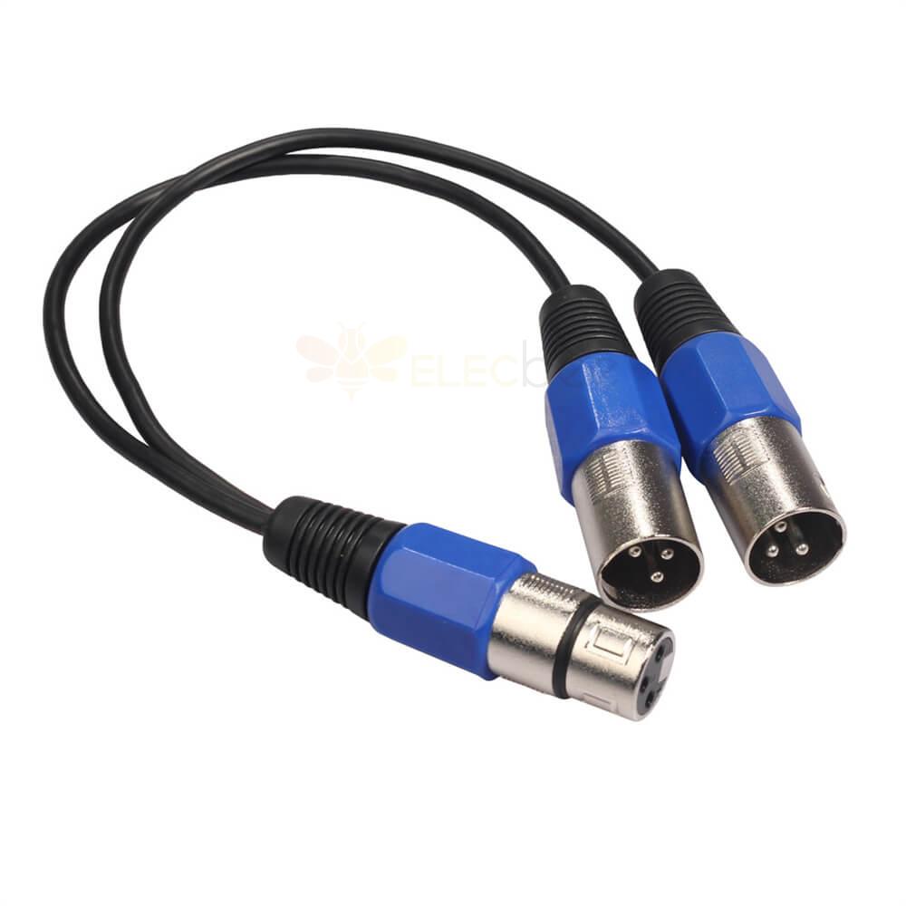 XLR hembra a doble XLR macho Divisor de cable Y Convertidor de cable 30 cm