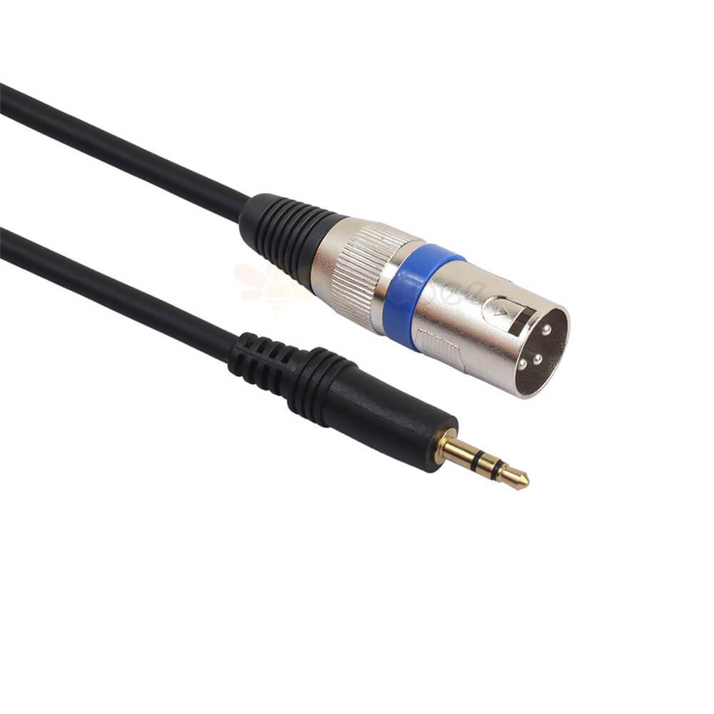 Cabo de áudio auxiliar Pvc cobre alumínio XLR macho para 3,5 mm macho 3M cabo adaptador para microfone de telefone