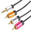 AV cable 3.5mm Aux Auxiliary Cable Cord To 3 RCA 1M