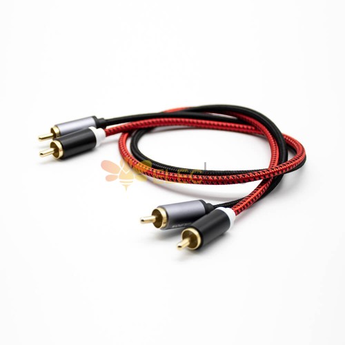 Duplo RCA cabo masculino para macho plug cabo de áudio em linha reta 1M-5M