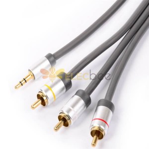 Cable de audio RCA envuelto enchufe de 3,5 mm a 3 cables RCA