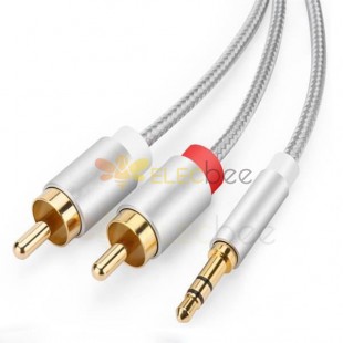 RCA Cable to aux 2 RCA Audio to Stereo Jack 3.5mm 1.5 Meters