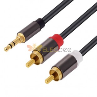 RCA Phono Cable Montaje AV 3.5mm JPlug to 2RCA macho cable de audio de vídeo