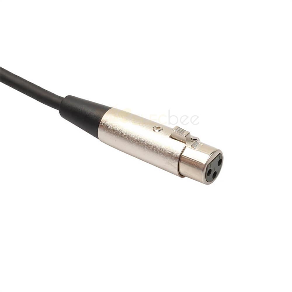 黑色PVC线带屏蔽多锌合金头调音台卡农公对母音频线1M