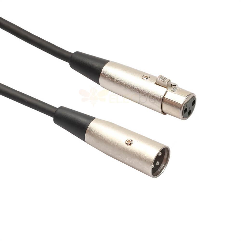 XLR-Kabel, Metallstifte, männlich zu weiblich, 3-poliges Verlängerungskabel, Mikrofon, Audio, 1 m
