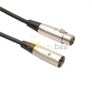 黑色PVC线带屏蔽多锌合金头调音台卡农公对母音频线1M