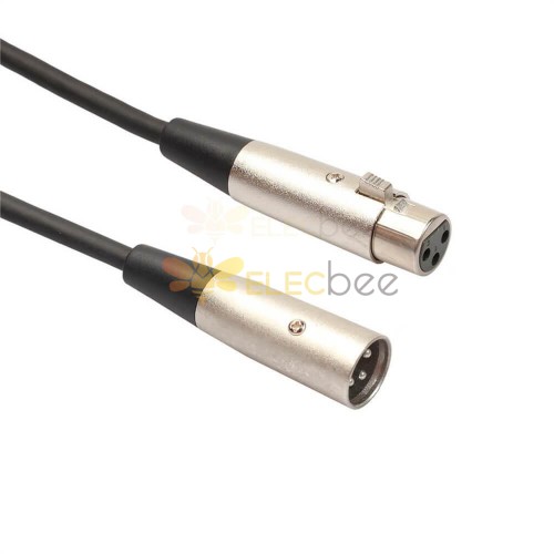 XLR-Kabel, Metallstifte, männlich zu weiblich, 3-poliges Verlängerungskabel, Mikrofon, Audio, 1 m