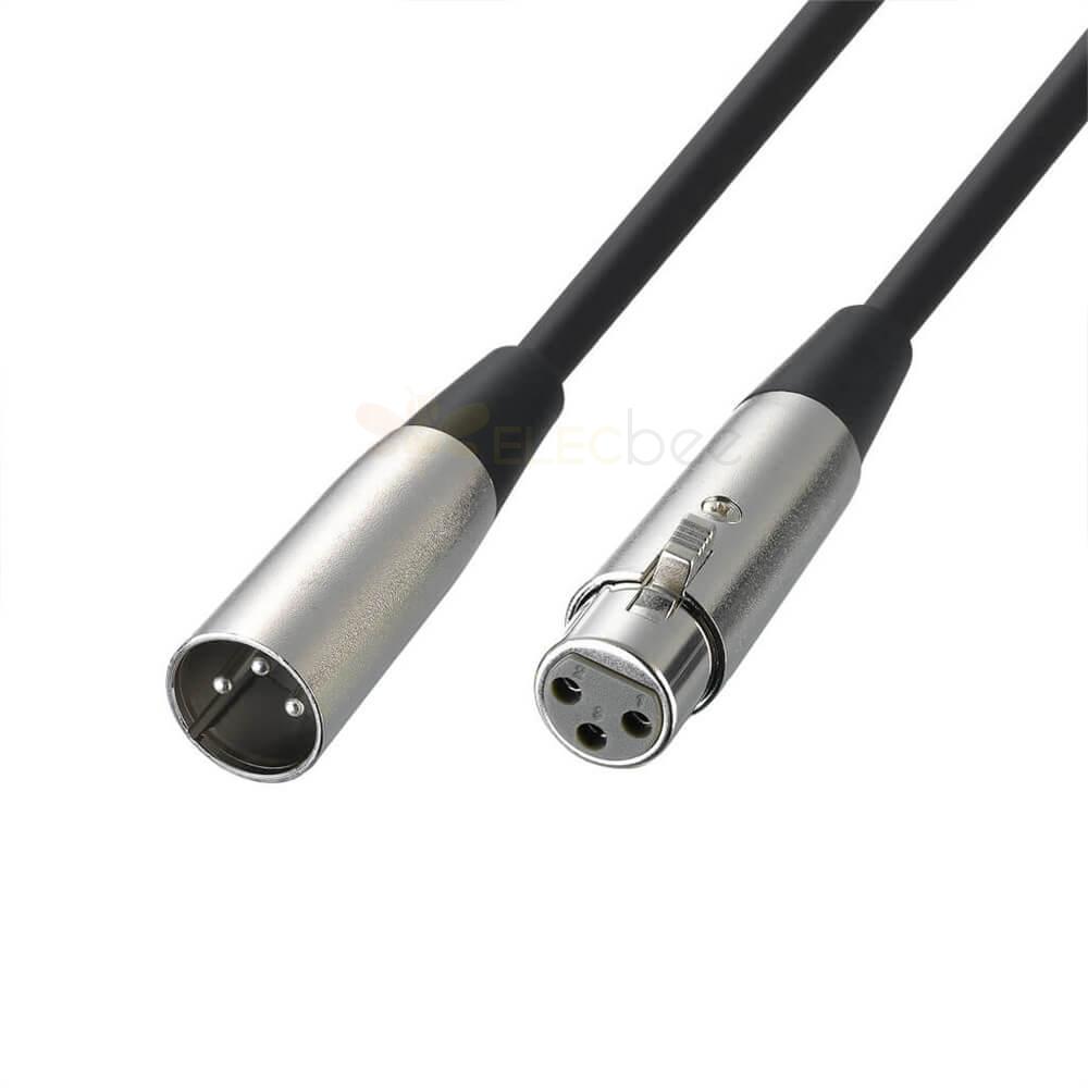 Cables XLR Pines de metal Macho a hembra Extensión de cable de 3 pines Micrófono Audio 1M