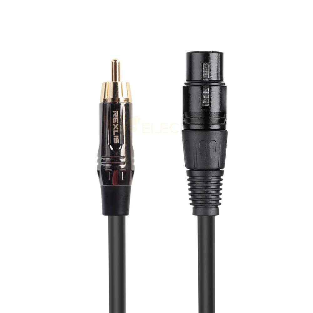 Zinc Alloy Shell RCA Male To XLR Female Microphone Mixer Adapter Cable 1M
