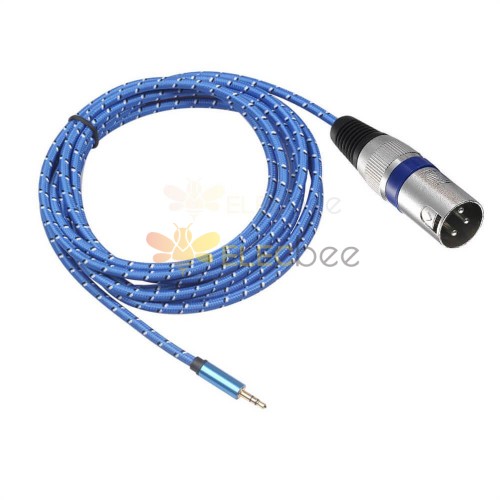 3M Copper Gold Plated 3.5 Male XLR 3Pin Computer Sound Card Camera Microphone Audio Cable