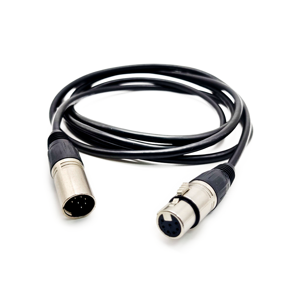 Câble de microphone à tube 7 broches XLR mâle à 7 broches XLR femelle 2M