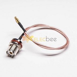 Coaxial Cable Types Waterproof UHF Bulkhead Female to Straight MCX Male Cable Assembly Crimp