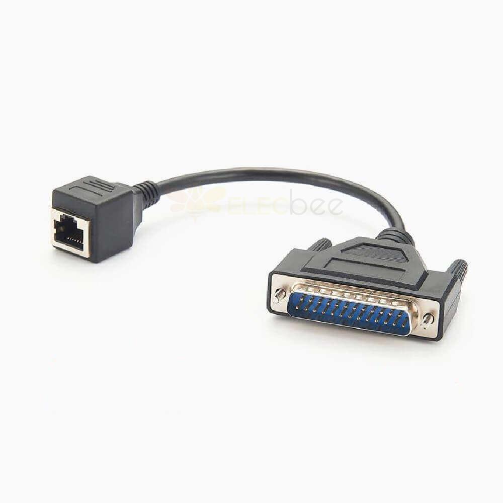 Ilda To Network Cable DB25 Male To RJ45 Female Cable For Laser Light 0.3Meter