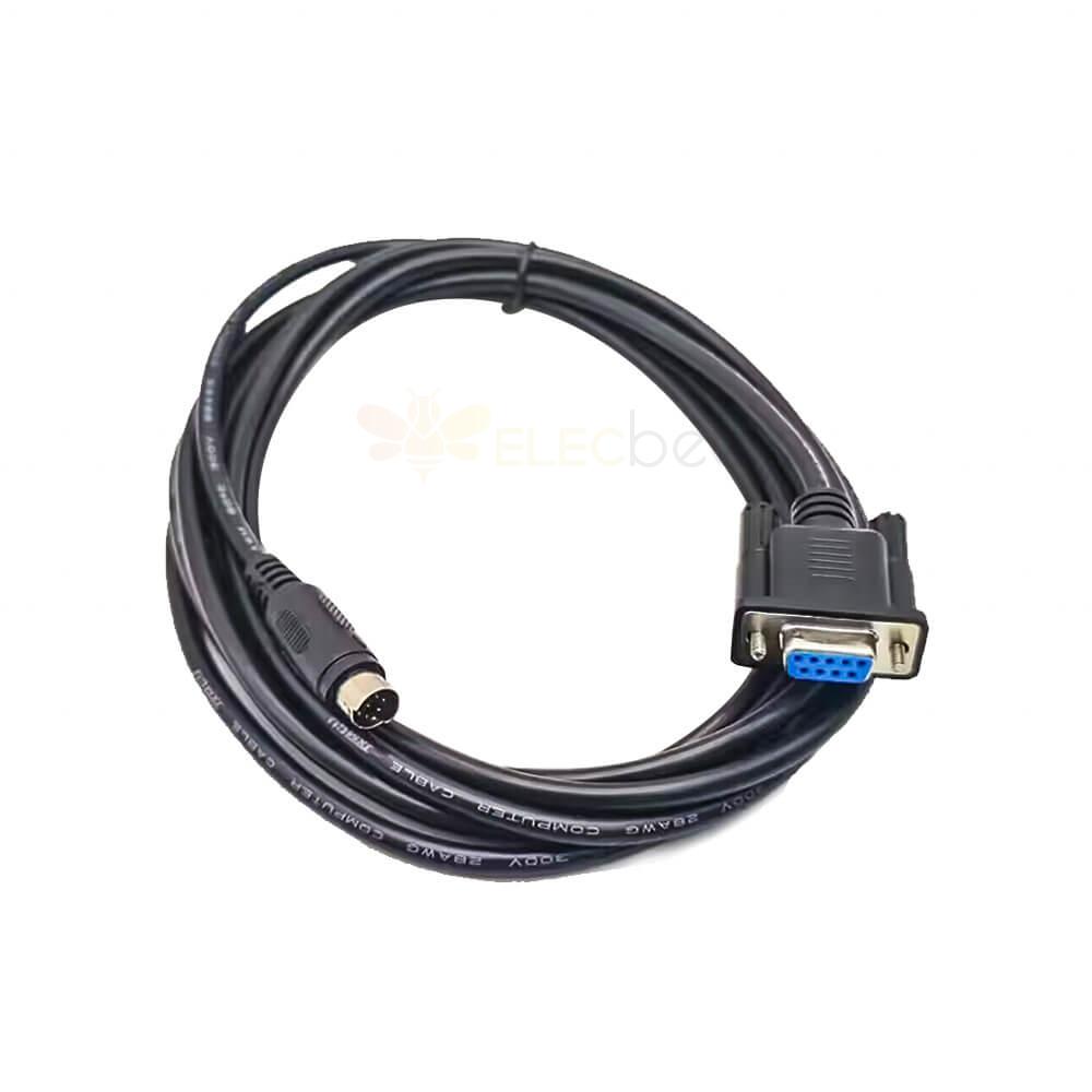 Mini Din 8-Pin Male Straight To DB9 Female Cable 1M