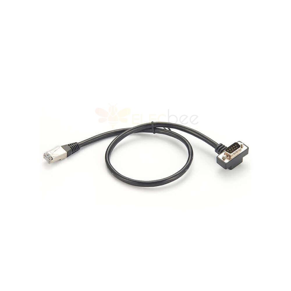 RJ45 Male To DB9 Male Rs232 Right Angle Cable 0.5M