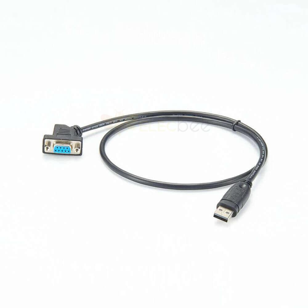 USB 2.0 Type A Male To Serial 9 Pin DB9 Rs232 Female 45 Degree Converter Cable 1m