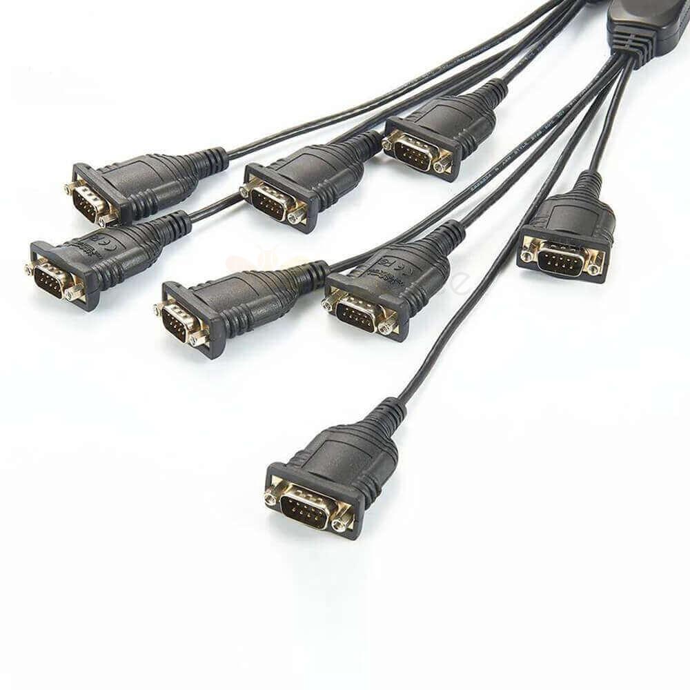 USB C轉8端口DB9串行RS232適配器FTDI芯片組線材0.5米