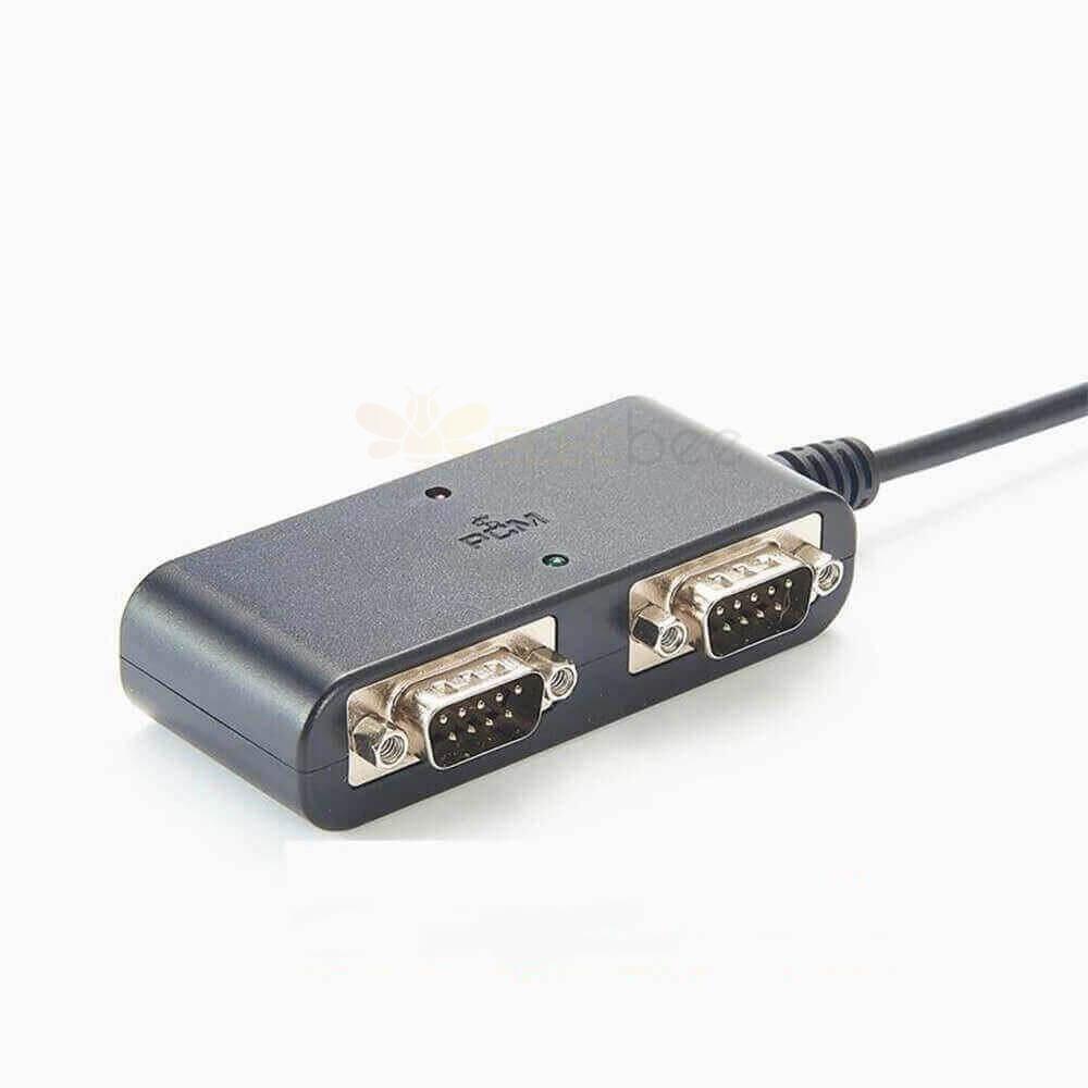 USB A To 2 Port DB9 Male RS232 Hub 1 Meter