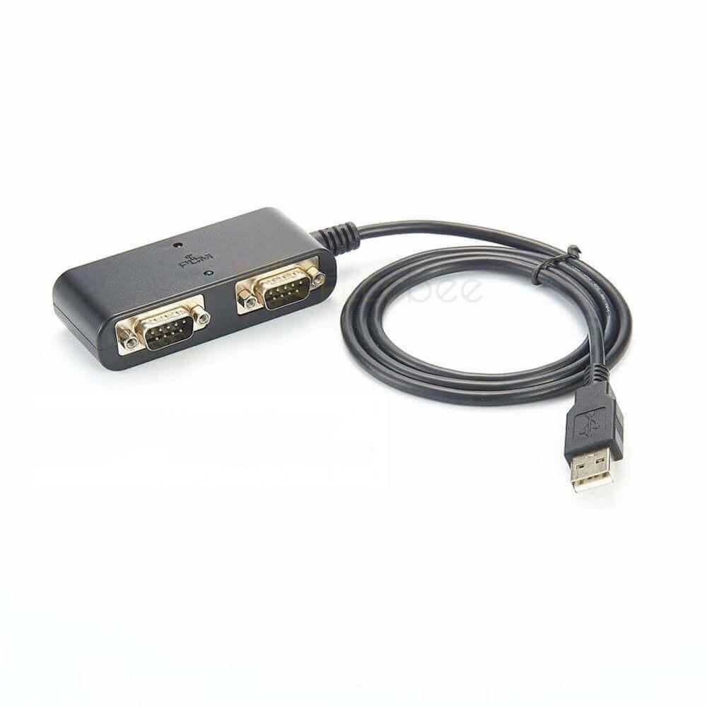 USB A-2 포트 DB9 Male RS232 허브 1미터