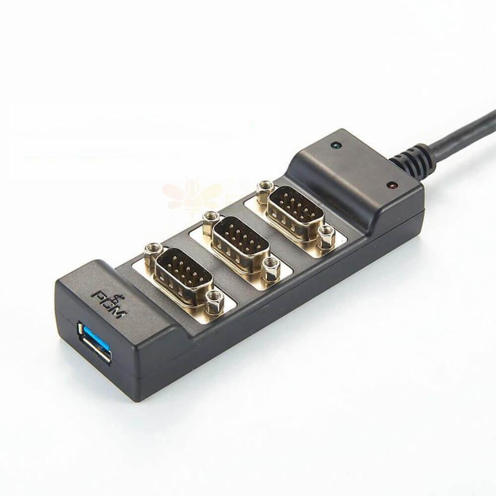 4端口USB到RS232串行适配器集线器串行卡和适配器线材1M