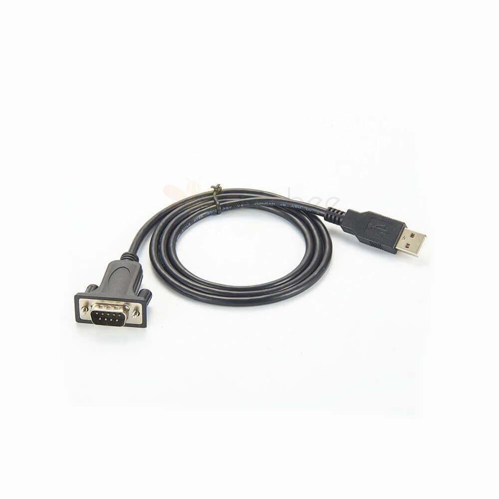 USB 2.0 Male To Serial 9 Pin DB9 Male RS232 Converter Cable 1m