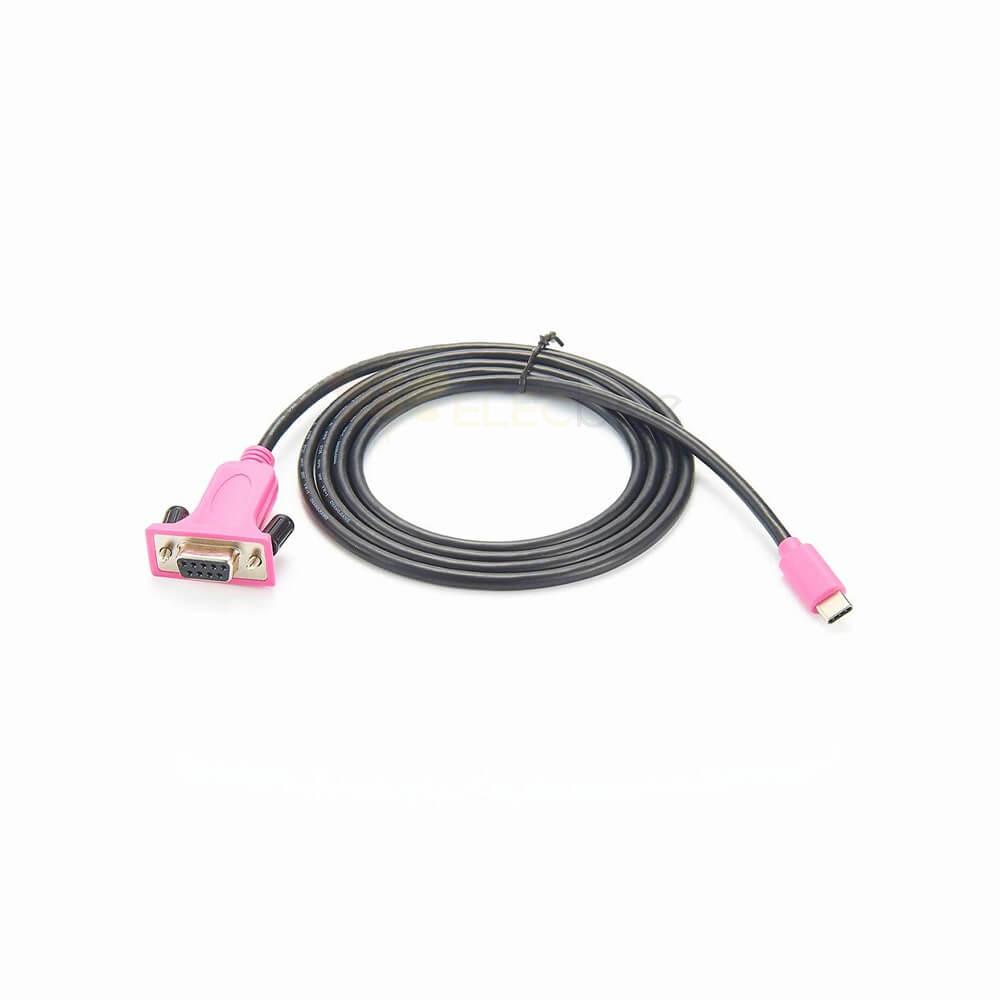 USB Type C轉RS-232串行DB9母頭適配器電纜1M