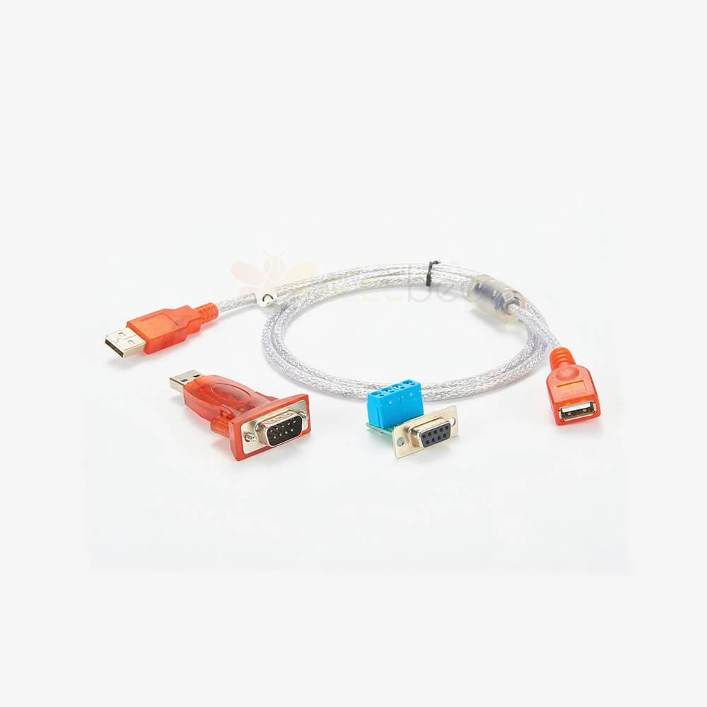 USB-Stecker auf USB-Buchse und RS422/485-Adapterklemmenblock