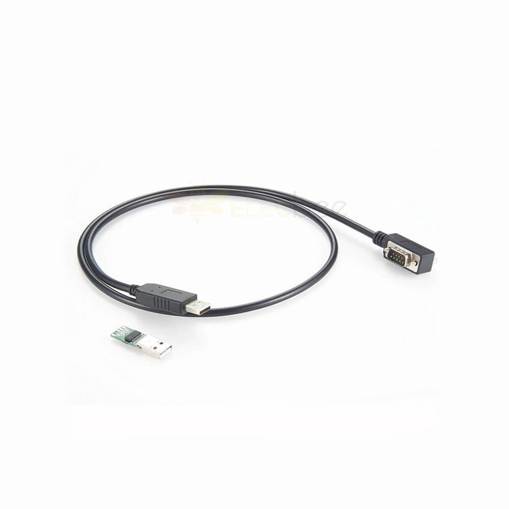 USB公头 转 D-sub 9芯 公头 左弯式RS-232 接串口线 1米