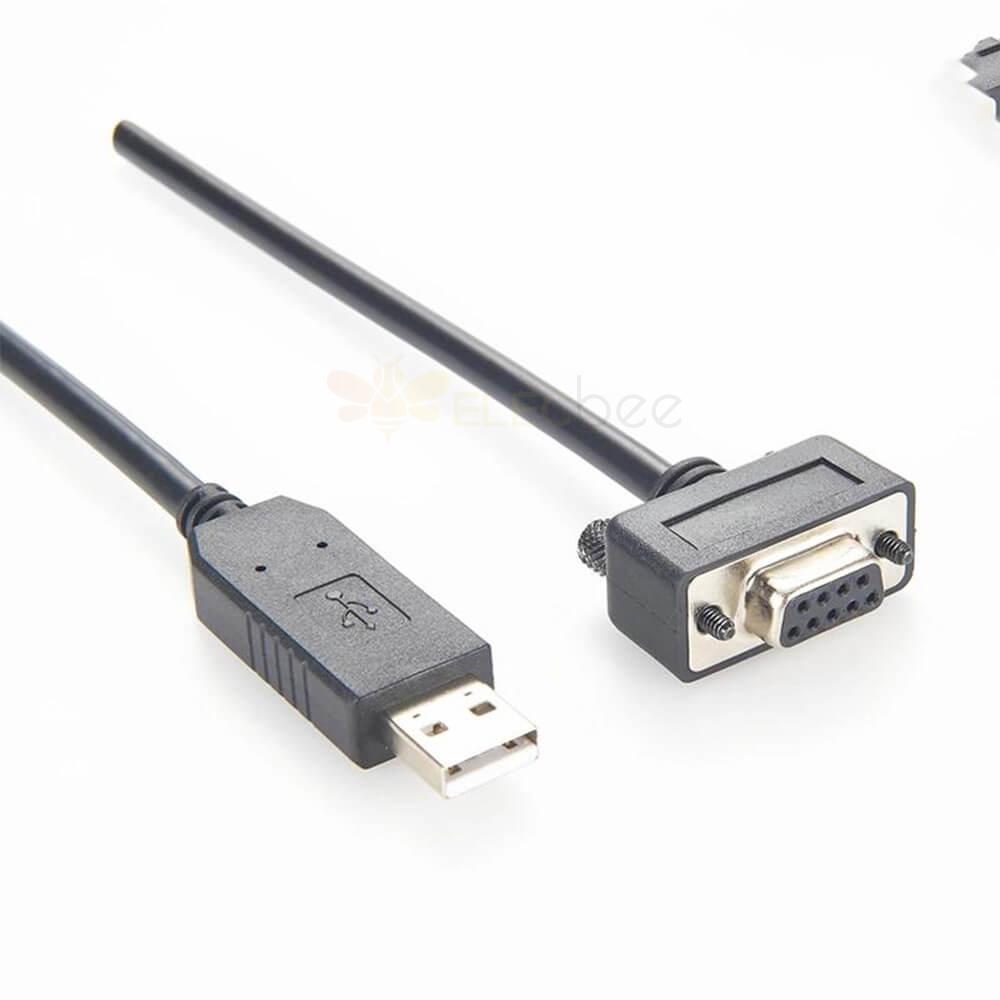 直式公USB 转 DB9芯 RS-232 母头 直式 接线 1米