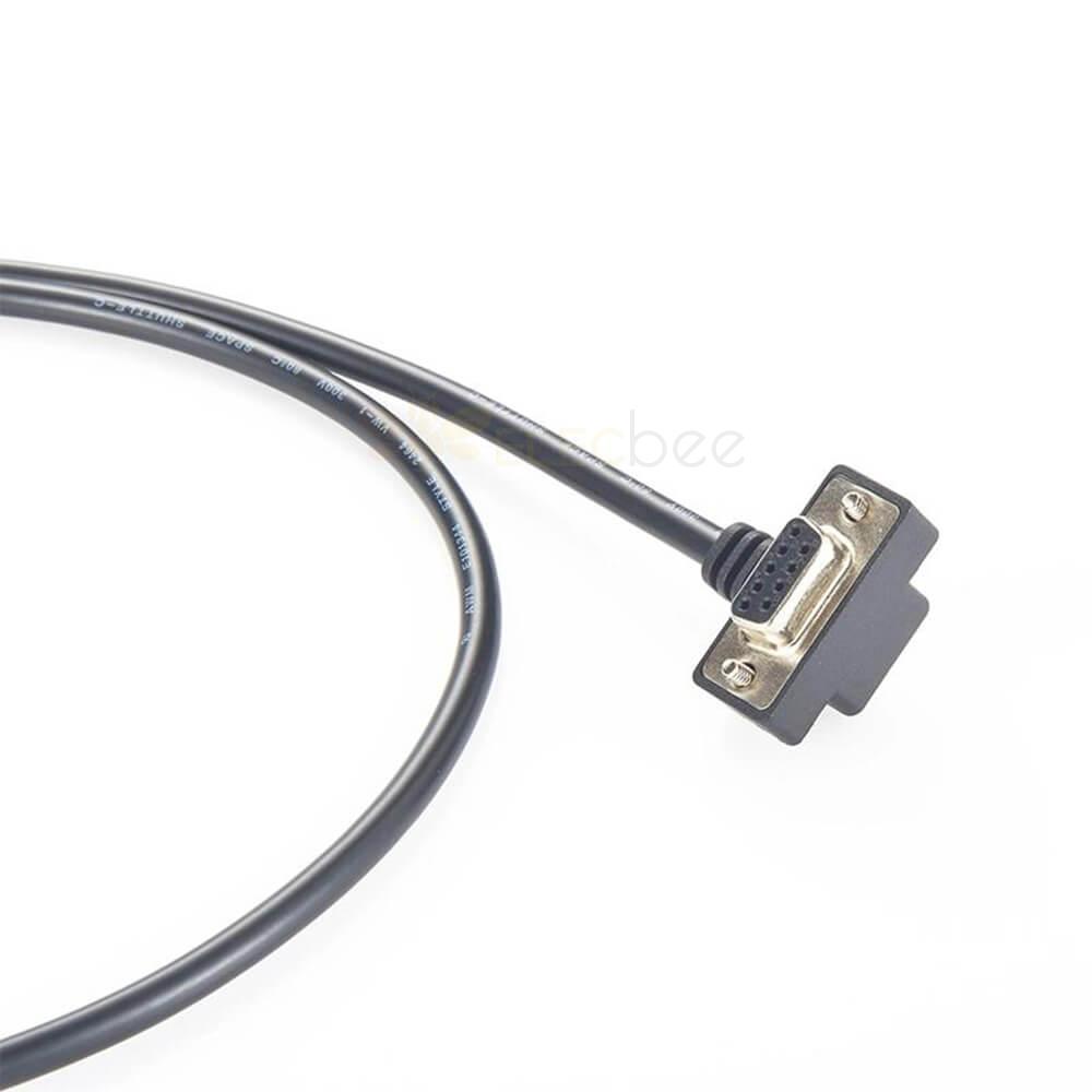 Straight Male USB To DB RS232 9 Pin Female Right Angled Type Connector With Cable 1M