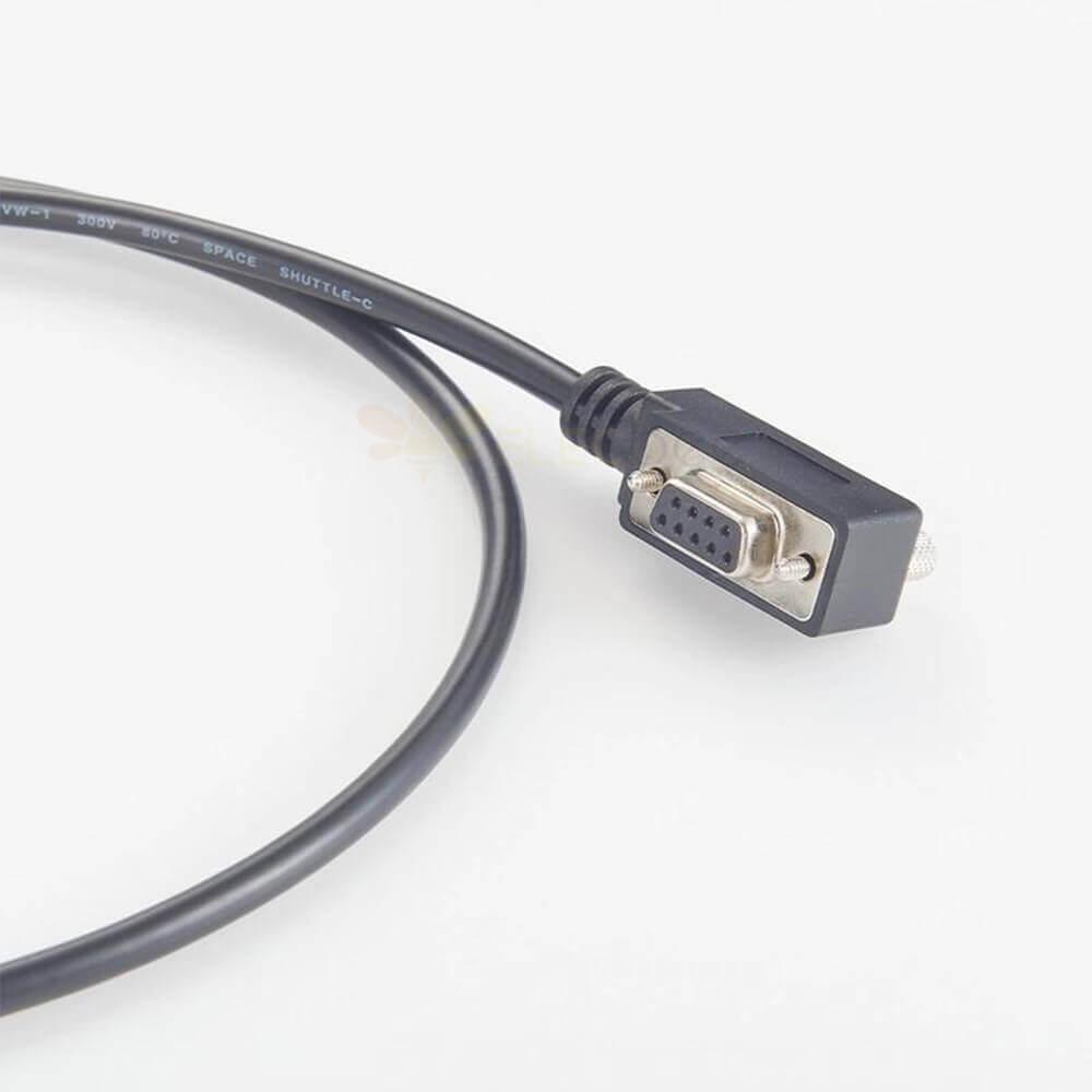 USB公頭 轉 DB 9芯 彎式母頭 RS-232 接低輪廓線 1米