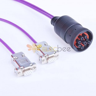 Can Cable J1939 Elecbee Connector To Dual Db9 Female 1 Meter