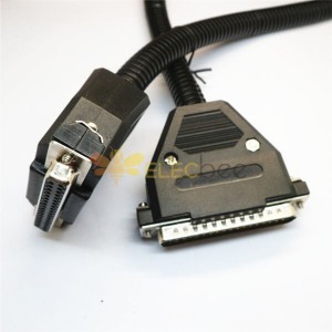 D-SUB 37 Male to Female with Black 28AWG Cable Connector