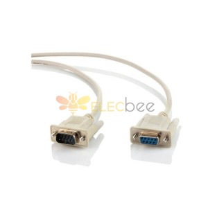 D-sub 9 Pin Male To D-sub 9 Feminino White Colour Cable Conector