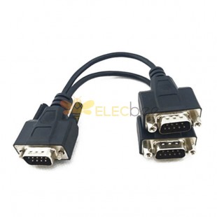 DB9公对公1分2串口线 公对公DB9针串口数据线串口设备COM连接线 20pcs