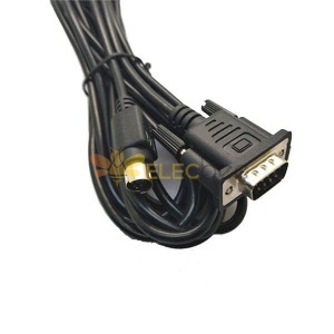 D-SUB 9 Pin Male to MINI DIN 8 Pin Male with AWG28 Cable Connector 1 Meter Length