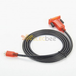 D-sub 9芯 RS232 直式公頭 轉 Micro-USB 直式公頭 接 無調製解調器電纜 2.5米