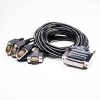 D-Sub Cable 25 Pin Male Straight with D-Sub 9 Pin Female Straight Connector Y Type 1 to 5 150cm D-Sub Cable 25 Pin Male Straight
