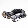 D-Sub Cable 25 Pin Male Straight with D-Sub 9 Pin Female Straight Connector Y Type 1 to 5 150cm