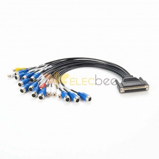 DB25 Female To 12Xm12 Male 4Pin And 6Xrca Female Cable 0.1M