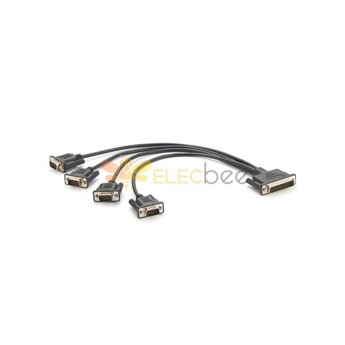 DB44 Male To 4 X DB9 Male Com Port Cable 0.5M
