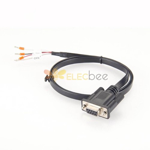 DB9 أنثى Rs232 Serial Rxd Txd Gnd Port To 3 Pin Terminal Cable 0.5M