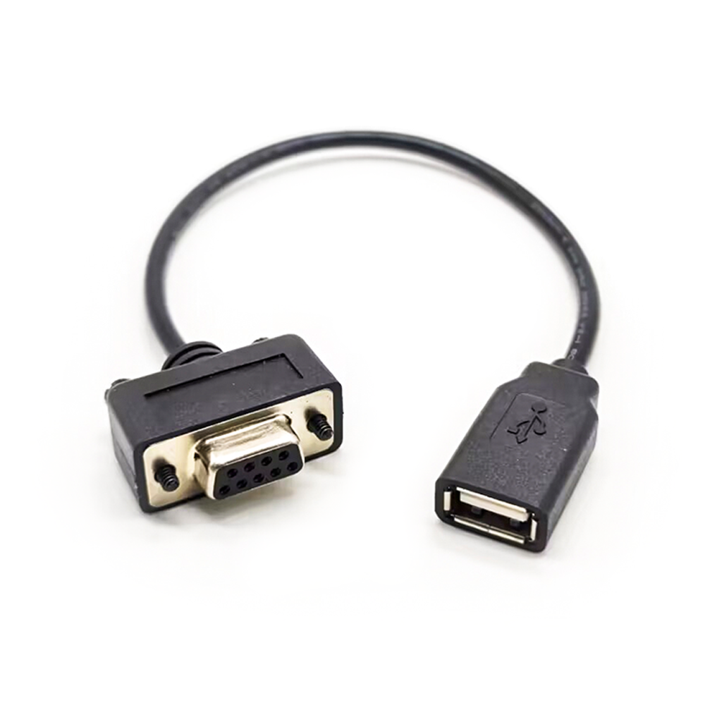 DB9-Buchse auf USB2.0-Buchse, Stromkabel, 0,2 m