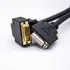 DVI Female 24+1pin Straight to DVI Male 24+1 pin Up angle Assemble Cable 0.5/1M 1m