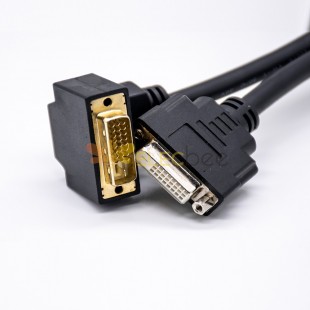 DVI Female 24+1pin Straight to DVI Male 24+1 pin Up angle Assemble Cable 0.5/1M 0.5メートル