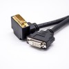 DVI Female 24+1pin Straight to DVI Male 24+1pin Up angle Assemble Cable 0.5/1M
