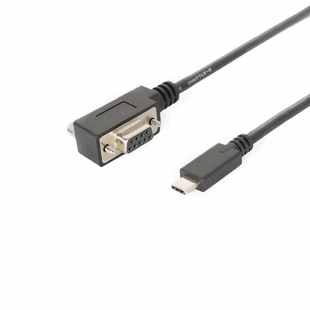 Cabo Ethernet industrial serial RS232 USB-C D-sub 9 pinos fêmea em ângulo reto para tipo C, macho reto