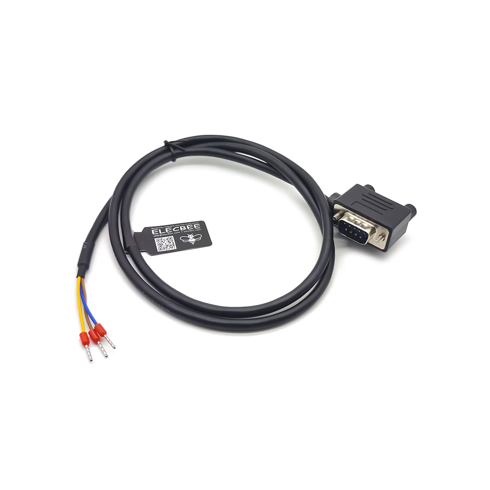 Câble à profil bas DB9 à angle gauche DB9 mâle RS232 câble série avec connecteurs à profil bas pour modem Scanner Pos